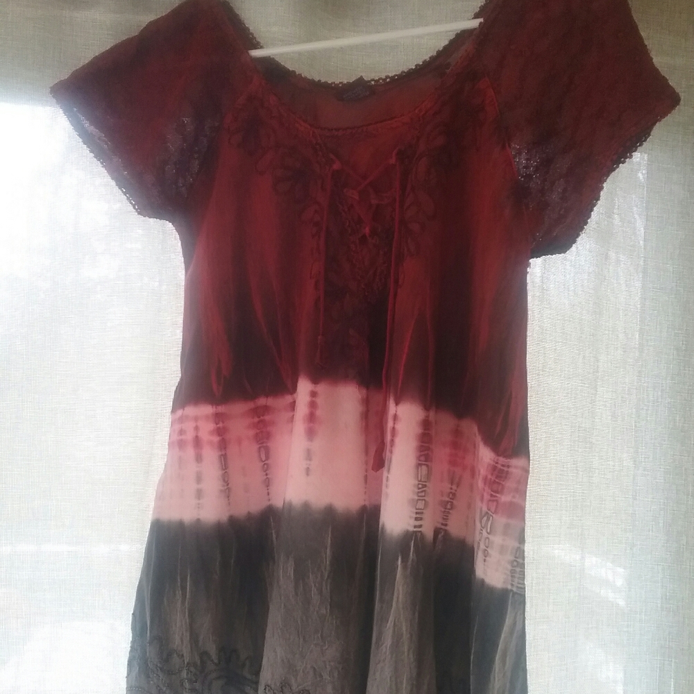 Summer JACKPOT Boho Blouse size M Cute Embroidery
